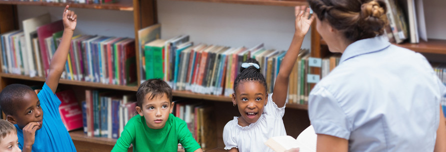 Students raise their hands